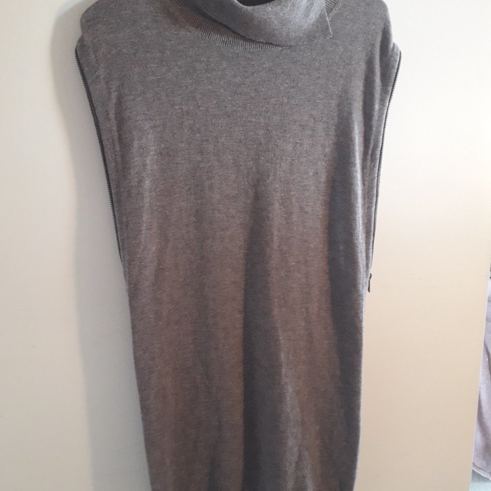 ALL SAINTS - Camel Brown Tunic Turtleneck KANINDA Dress Top with Zippered Sides - Picture 7 of 15